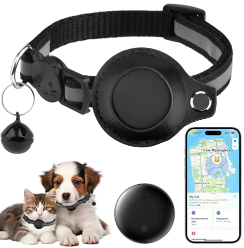 Cat Tracker, GPS Dog Tracker with Collar, No Monthly Fees GPS Pet Tracker for Cats Dogs, Compatible with iOS/Android, Mini GPS Tracker Device for Small Pet
