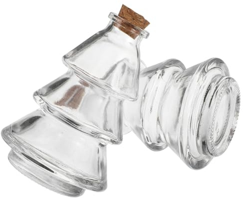 Garneck 2pièces Bocal Verre Forme Sapin de Noël Bocal à Souhaits Transparent avec Bouchon Liège pour Décoration et Loisirs Créatifs