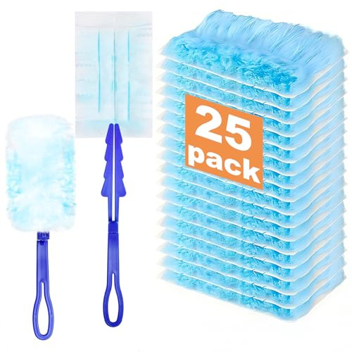 Recambios de plumero esponjoso, paquete de 25 cabezales de repuesto magnéticos para el polvo, atrapa y bloquea el polvo, la suciedad y el cabello para limpieza del hogar, la oficina y el coche