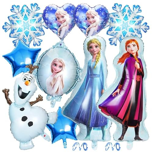 Bleu Aluminium Ballon,Anniversaire Decoration Ballons,Ballon de Flocon de Neige Fête Party Décoration,Helium en Aluminium Bleu,Ballons Princesse Pour Fête