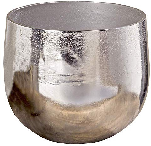 Vase Flaire Übertopf Aluminium Silber Höhe 13-17 cm, Deko, Pflanze, Blumen, Haus, Wohnung (Höhe 17 cm)