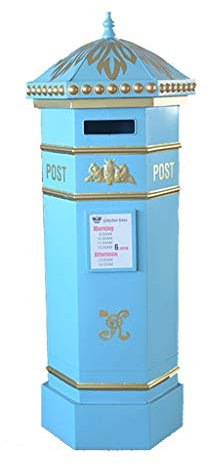 KONGY Boîte Aux Lettres, Verticale Style Américain Métal Boîte À Lettres Extérieur Maison Letterbox, Multicolore en Option Boites Aux Lettres sur Pied (Couleur : Bleu)