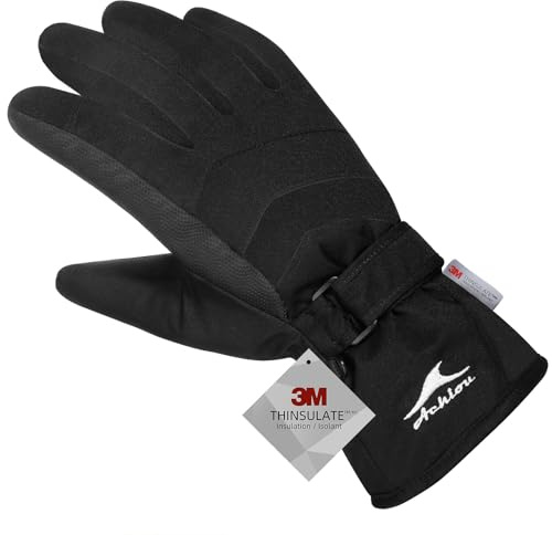 Achiou Ski Snow Gloves Winter Warm 3M Thinsulate Waterproof Touchscreen Men