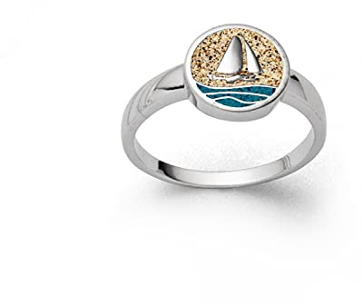 DUR Damen RingAhoi Strandsand/bl. Steinsand aus 925er Silber Größe 60 (19.1) R5684.60, 60 (19.1)