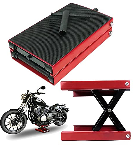 AUTOFU 1100 LB Motorcycle Lift Jack Center Scissor Jack Wide Deck Hoist Stand Bikes Garage Repair Stand