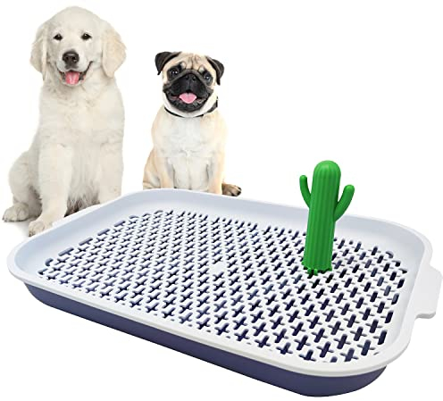 BPS BPS-5573AZ Hundetoilette, austauschbar, für Innenräume, Haustiertoilette, Kunststoff, 2 Größen M/L (M, Blau)