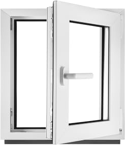 Finestra Serramenti in pvc Bianco - Vetro camera Larghezza x Altezza 80 x 80 cm apertura Destra 800 x 800 mm Funzione Girevole - Ottima scelta