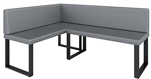 FURNISTAR Eckbank Akiko Metal - Eckbankgruppe für Ihrem Esszimmer, Küche modern, Sitzecke, Essecke. Perfekt für Küche, Büro und Rezeption. Solide und Starke Verarbeitung. (Soft 29, 142x196cm Links)