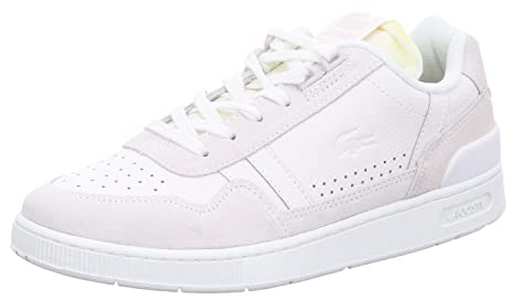 Lacoste Damen Low-Top Sneaker T-Clip 123 1 SFA, Frauen Halbschuhe,Strassenschuhe,Sportschuhe,Freizeitschuhe,Turnschuhe,Offwhite (18C),37 EU / 4 UK