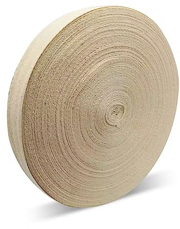 Bomullsband 20 mm 50 m vit/svart/retro vitt bomull snedband, fiskbens-bomulls-väv med fiskbensstygn sömband, bomullsband för gör-det-självare hantverk, sömnad, stickning (retro vit)