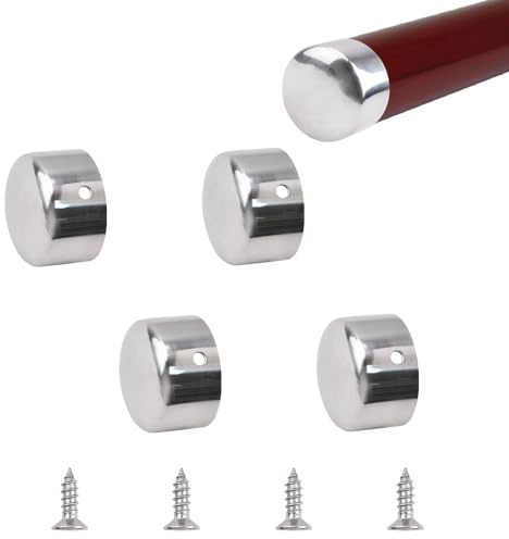 UFURMATE 4PCS Stainless Steel Round Handrail End Caps, 38mm Inner Diameter, Steps Hand Rail End Cover