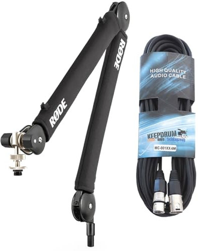 Rode PSA1+ Black Mikrofonarm Tisch-Stativ Schwarz + keepdrum XLR-Kabel