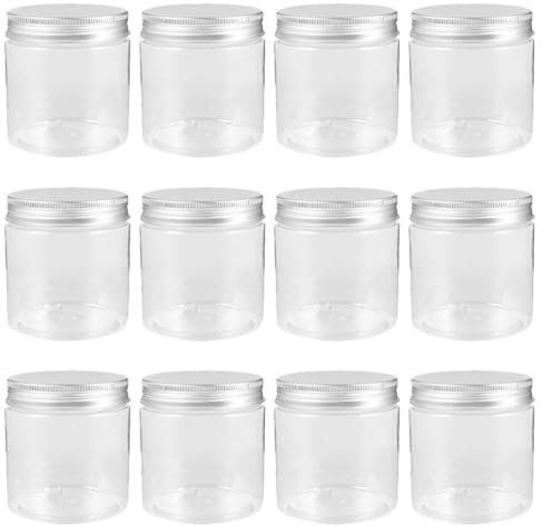 DEARMAMY Vasetti Di Con Coperchio Bottiglie Di Vasetti Di Marmellata Da 12 Pezzi Vasetti Per Conserve A Bocca Larga Da 250 Ml Vasetti Di Spezie Vuoti Vasetti Di Gelatina A Tenuta