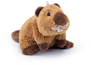 Trudi 68989 Sweet Collection Mini Plüsch Biber ca. 9 cm, Größe XXS, Stofftier mit weichen Materialien und liebevollen Details, Plüschtier mit Schlaufe als Anhänger, Kuscheltier für Kinder, Braun