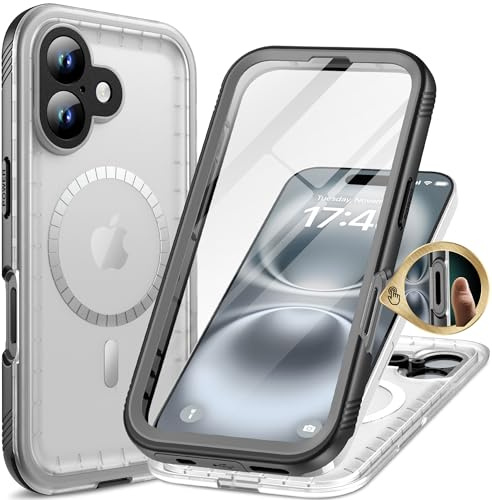 Cozycase Top Funda 360 Antigolpes Impermeable para iPhone 13, Negro