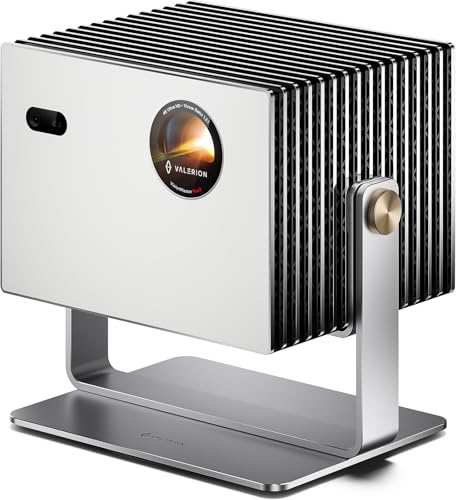 Valerion StreamMaster Plus2 vidéoprojecteur 4K, 4 ms Faible Latence Gaming, HDR10+, Dolby Vision & Atmos, IMAX Enhanced, Google TV, Assistant Vocal, avec Support gyroscopique de Bureau