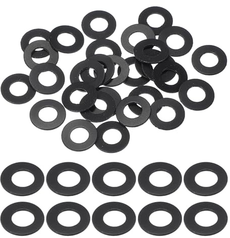 sourcing map 30 arandelas planas de PVC M6 de 6 mm de diámetro interior, 12 mm de diámetro exterior de 0,5 mm de grosor, arandelas de plástico lisas, cierre de junta espaciadora, anillo de junta