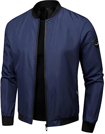 Bomberjacke Herren, Leichte Sommerjacke Übergangsjacke Dünne Blouson Sommer Jacken Casual Jacket Freizeitjacke Langarm Pilotenjacke Sweatjacke Frühlingsjacke Softshelljacke Große Größen M-4XL