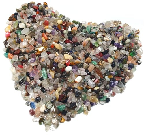 900g Gemme Pietre Decorative, Mix di Gemme Colorati Pietre,Naturali Lucidata per DIY,Acquario, Giardino e Piante in Vaso Decorazione (9-12mm)