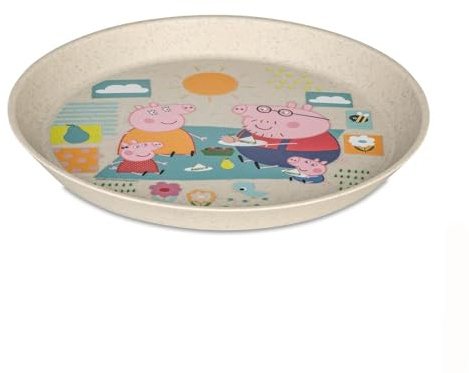 Koziol CONNECT PLATE PEPPA PIG Petite assiette | Pour enfants à partir de 6 mois | Pour petit-déjeuner, petits repas et collations | Plastique biocirculaire, incassable, passe au lave-vaisselle (sable