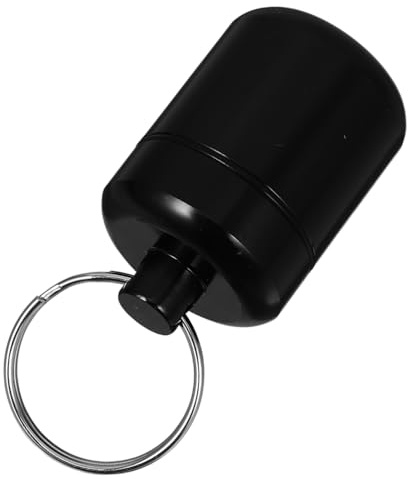 Sewroro Portable Aluminum Alloy Earplug Case Keychain Waterproof Metal Earplug Storage Box for Travel and Concerts Small Organizer Holder in Black