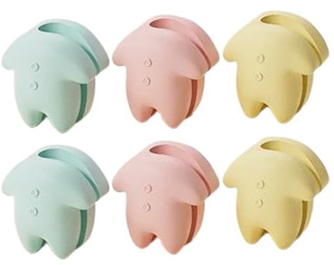 LAKYMIE 6pcs Cute Self-Adhesive Cable Clips - Cord Management Wire Holder for Desk/Nightstand, Fits USB/Charging/HDMI/Audio Cables, Home & Office Organizer