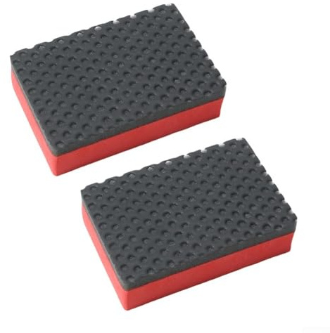 Lot de 2 éponges de nettoyage de voiture pour polir et enlever les débris des surfaces du véhicule - Convient pour la peinture, le verre et les roues (rouge)