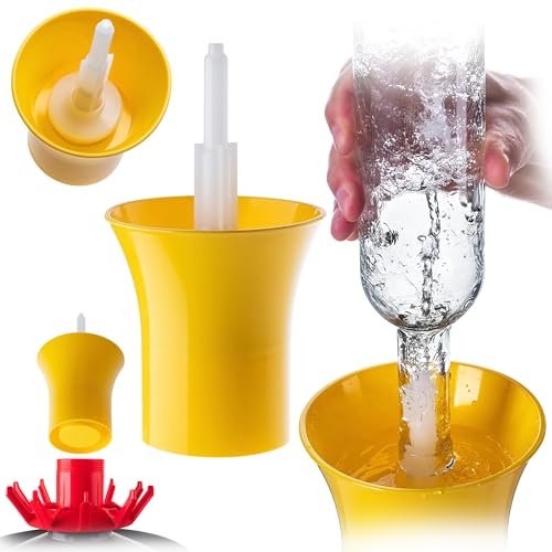 KADAX Flasksköljare för glasflaskor, flaskrenare av plast för snabb sköljning av vinflaskor, ölflaskor och juiceflaskor, flaskrengöring