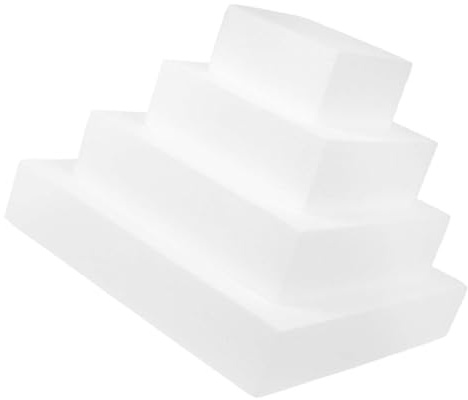 DIYEAH Set 4 Pezzi Manichini per Torte in Schiuma Bianca 7 CM 4 6 8 10 Modelli Riutilizzabili per Torta Finta Decorativa Supporto per Esercitarsi nella Decorazione Accessori Fai da