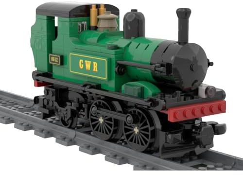 Lunaro British GWR 1400 Class Steam Locomotive Building Blocks Set, Vintage Branch Line Engine Model – Historical Steam Railway for Collectors & Train Enthusiasts (311PCS)