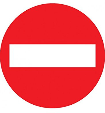 Caledonia Signs 67511N No Entry Sign, Aluminium, 400 mm x 400 mm
