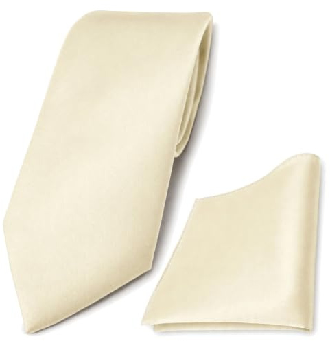 TigerTie Krawatte & Einstecktuch Set Herren Hochzeit Business Klassik 8 cm Polyester