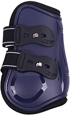 QHP Streichkappen mit Elast. Schnellverschlüssen Airflow-Neoprenfutter 6 Farben (Warmblut, Navy)