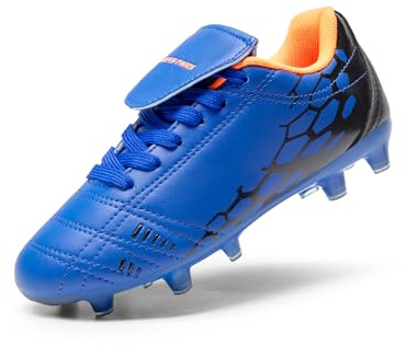 DREAM PAIRS Fußballschuhe für Jungen und Mädchen, für Jugendliche und Kinder,Size 35,Königlich/blau/orange,SUPERFLIGHT-3K