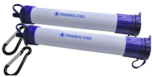 Paille de filtre à eau portable personnelle - La membrane filtrante de 0,01 micron fournit une purification microbiologique de l'eau, idéale pour le camping et la randonnée, etc. (2 - charbon actif)
