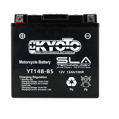 Batterie Kyoto pour Moto Yamaha 1300 FJR 2001 à 2005 YT14B-BS SLA / 12V 12Ah Neuf
