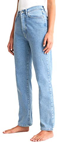 NA-KD Straight High Waist Jeans Jeans Mujer, Azul Claro, 36 EU