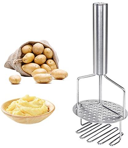 Gqavril12 Ecrase Pomme de Terre Presse Purée de Pommes de Terre Presse Purée Manuel Professionnel Presse Puree en Acier Inoxydable Presse Puree Manuelle Double Couche pour Les légumes et Les Fruits