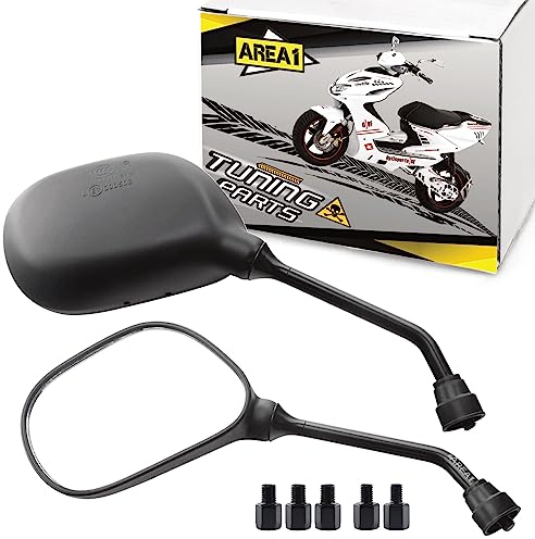 Area1 moto juego de espejos/Marca de homologacion E / 2xM10 derecha, 2xM8 derecha, 1xM10 izquierda, 1xM8 izquierda/se adapta a People, S 50 125 300 New People S, Myroad (V49)