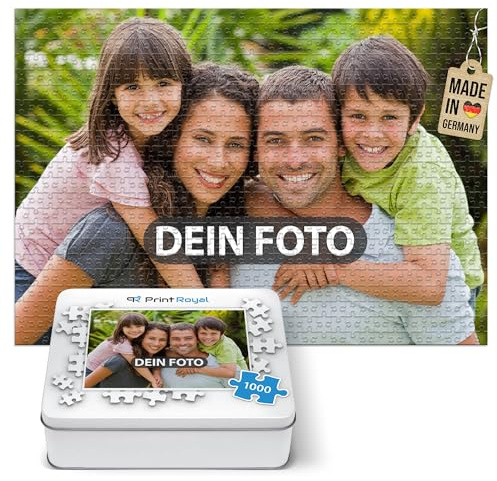 Foto-Puzzle 24-1000 Teile in inkl. hochwertiger Metalldose - mit eigenem Foto Bedrucken - Puzzle selber gestalten - 1000 Teile in Metalldose