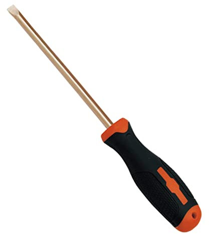 WEDO Tournevis à fente d'électricien non étincelles, tournevis à tête plate de sécurité sans étincelles, cuivre béryllium, non magnétique, norme DIN, certificat BAM et FM, 21,6 cm, 21,5 cm