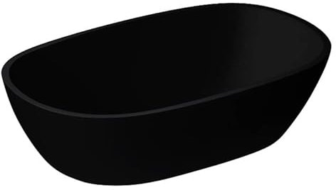 StoneArt Waschbecken Mineralguss Aufsatzwaschbecken Waschtisch Handwaschbecken Waschschale für Bad und GÄSTE WC LC151 57x33cm schwarz matt
