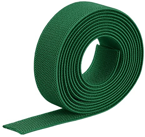 sourcing map Cinta Elástica Ancha de Sarga de Doble Lado, 1'' Ancho 2 Yardas Longitud, Correa Elástica Tejida, Banda Elástico Pesada para Costura Cinturilla, Césped Verde