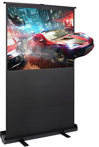 Todeco Schermo di Proiezione 60 Pollici Formato 4:3, portatile Schermo proiettore da pavimento, 121 x 91 cm, perfetto per film al chiuso e all'aperto