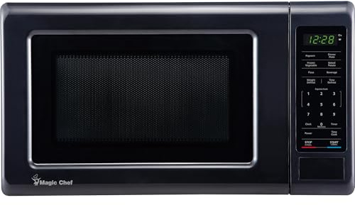 Magic Chef MC77MB Forno a microonde per piano cottura, piccolo microonde per spazi compatti, 700 watt, 0,7 piedi cubi, nero