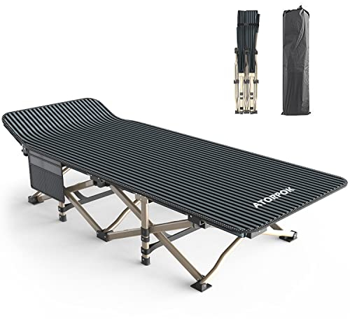 ATORPOK SHOP Campingbett feldbett klappbar, Faltbar Gästebett bis 200 kg für, Extra Breit Faltbar Klappbett Feldbett Campingbett für Outdoor Garten Innen