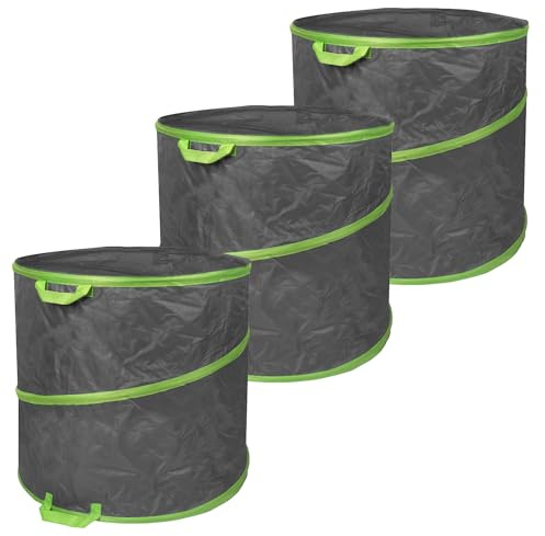 Schramm® 3 Stück Pop-Up Gartensäcke wählbar 85, 160 oder 280 Liter dunkelgrau sehr stabiles Polyester selbst aufstellend Gartensäcke Pop UP Garten Sack Säcke Big Bag, Größe:280 Liter