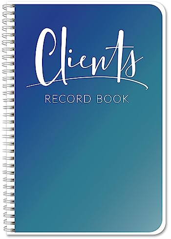 BookFactory Client Record Book Customer Tracking Journal - 100 Pages 6'' x 9'', Wire-O (Made in USA)