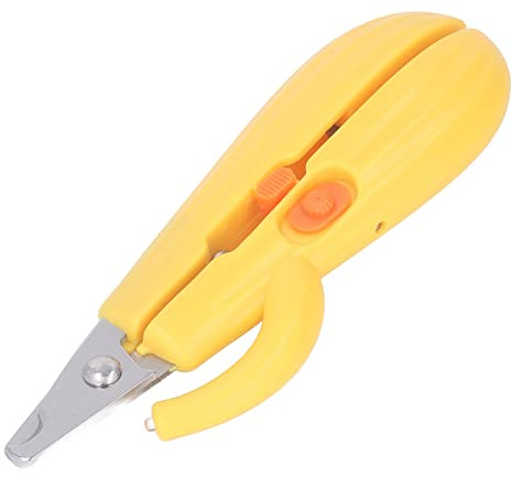 Cat Nail Scissors, Dual Lights Cactus Durable Professional Cat Claw Scissors for Kittens for Home (Yellow)