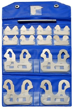 25 Pcs Radius Gauge Set Fractional 1/64-1/2 Inch Gages with Holder, Stainless Steel Radius Measuring Tool, Measuring Tools for Tool Makers, Machinists